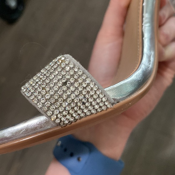 Silver rhinestone Steve Madden klair open toe high clear heels - Picture 6 of 8